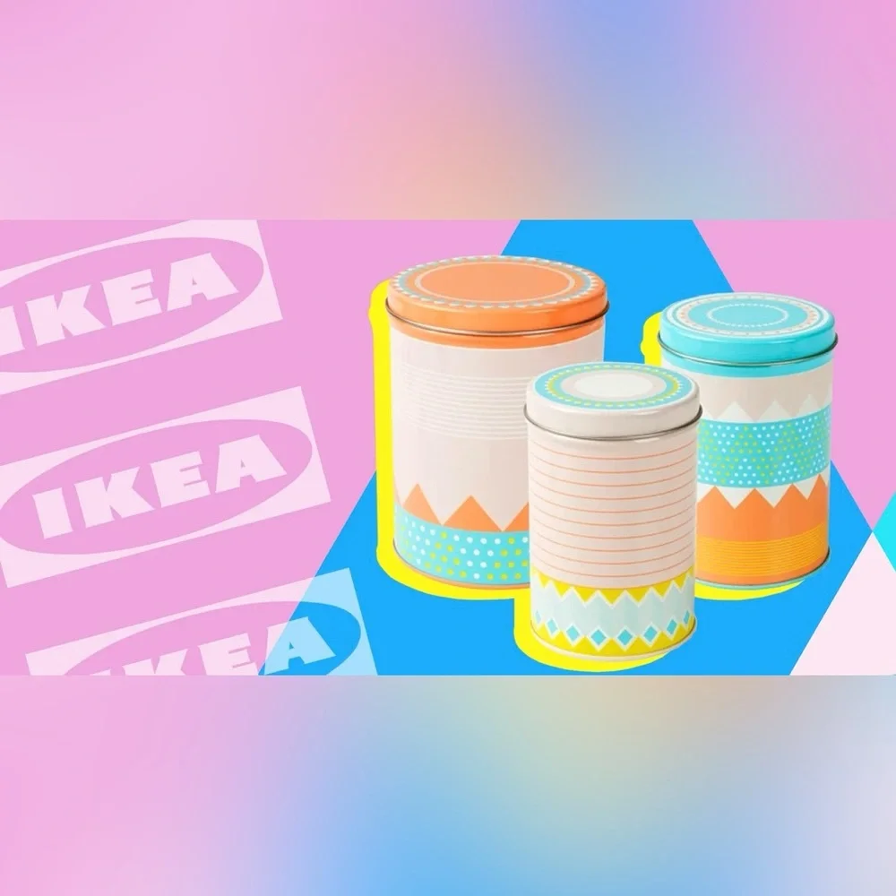 IKEA Sommar 2018 Tin Canister Set – Designer Maria Vinka | Set of 3 | NIP